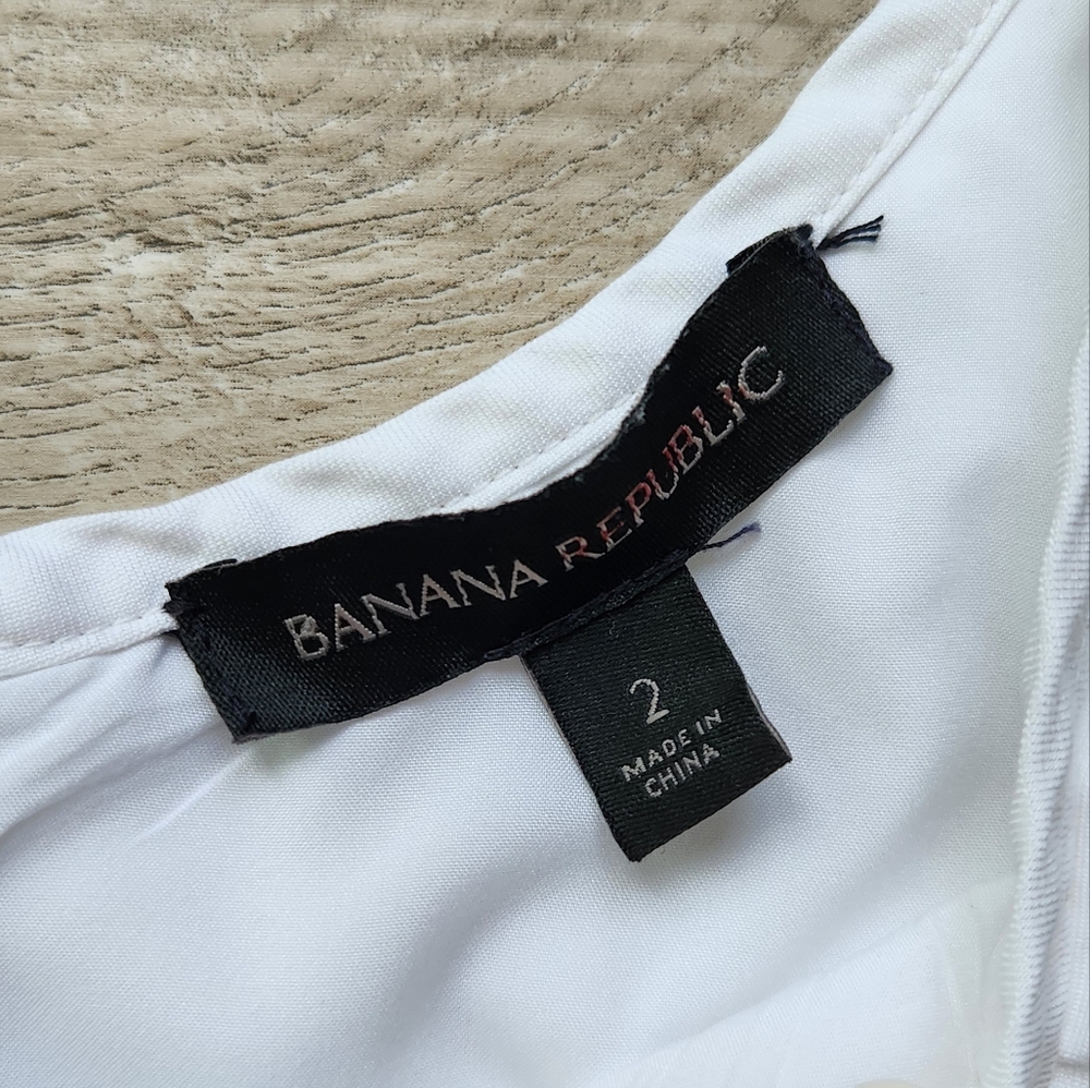 Banana Republic White Shift Dress Womens 2 Tank Sleeveless Zipper Beach Summer - Picture 3 of 10